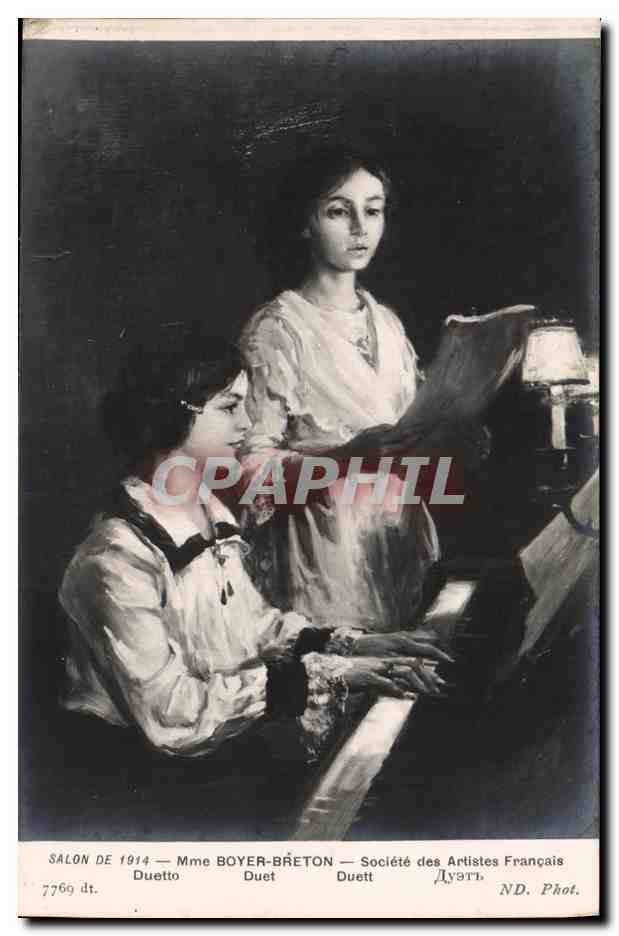 CPA Fantaisie Femmes Salon 1914 Duet Piano 
