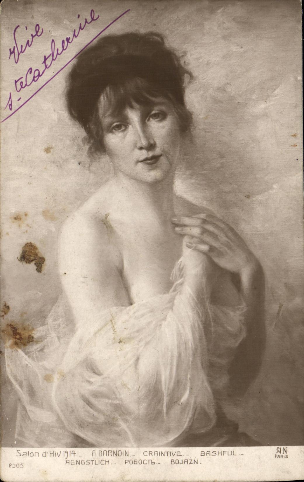 Jeune femme — portrait — Salon d'Hiver 1914 — éditeur SUN, n° 2305