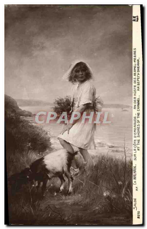 CPA Fantaisie Femme Walhain Sur la cote d emeraude Chevre