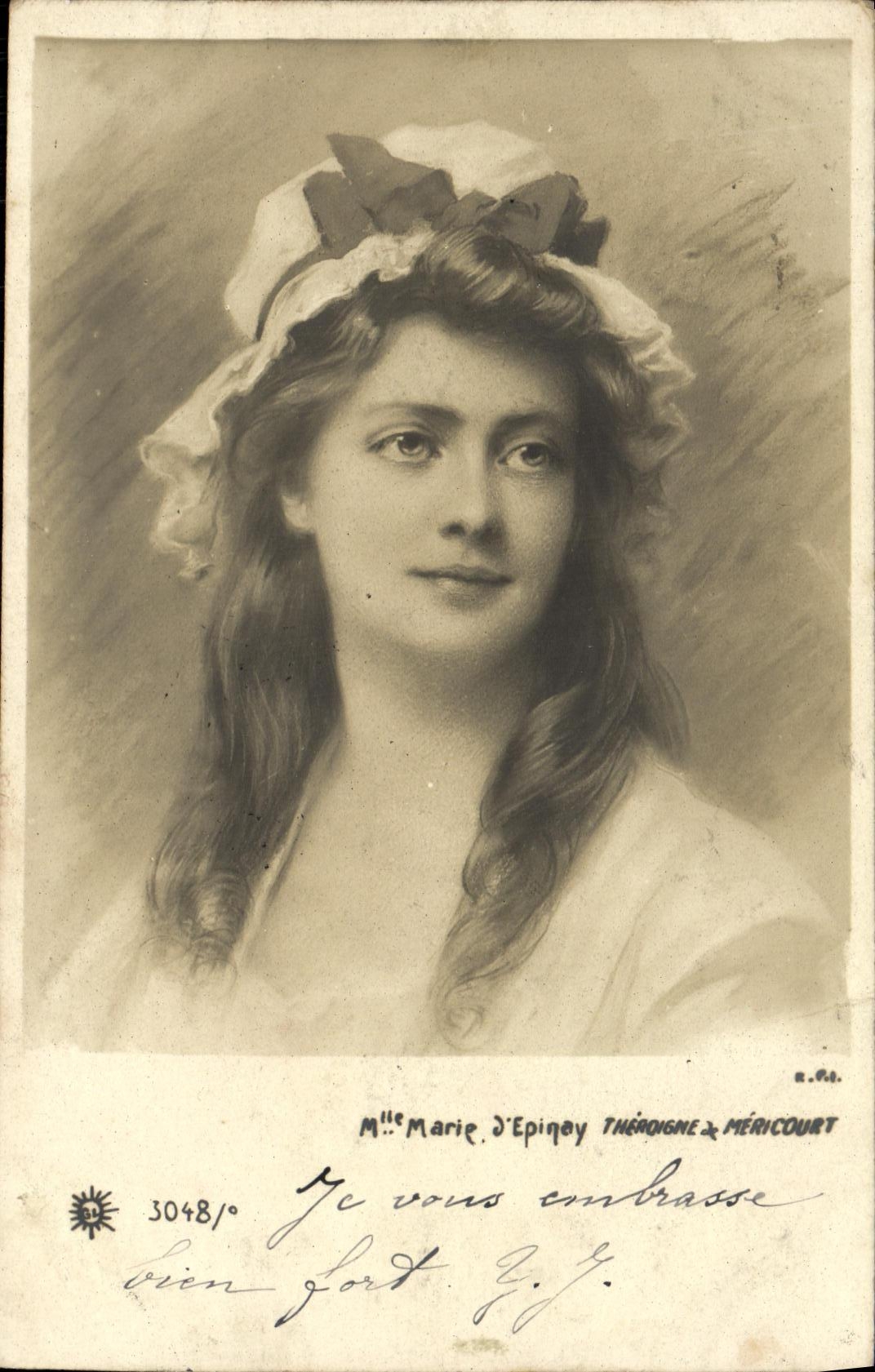 CPA Fantaisie Femme Mlle Marie d Epinay 