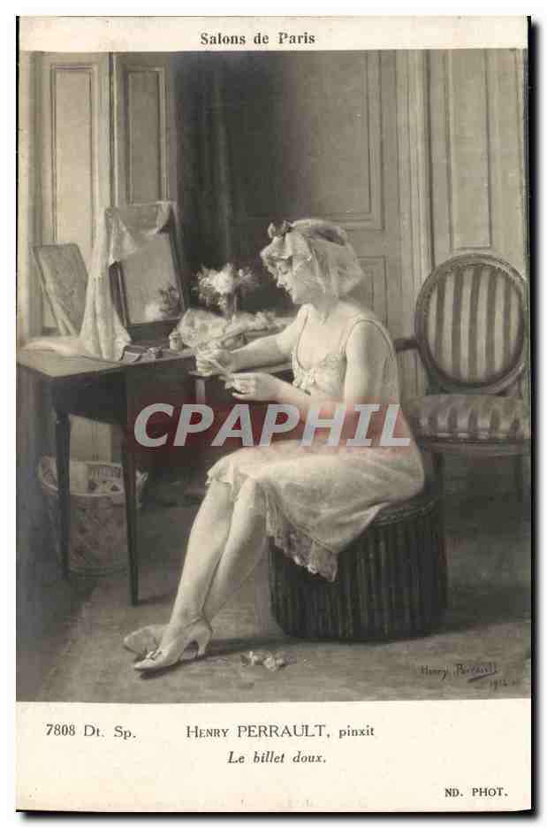 CPA Fantaisie Femme Henry Perrault Le billet Doux