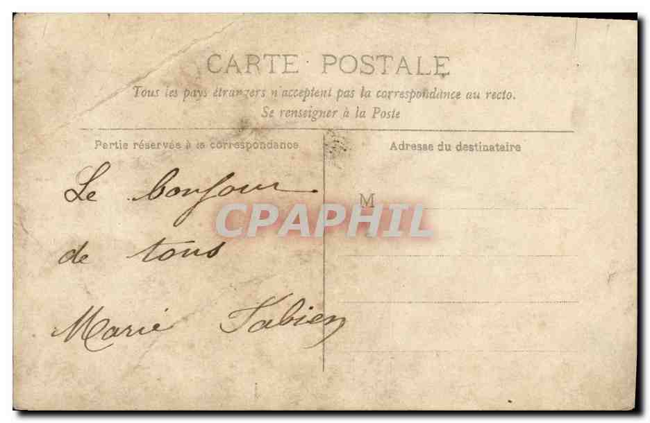 CARTE PHOTO Fantaisie Femme Coiffe Costume Bretagne — Rückseite
