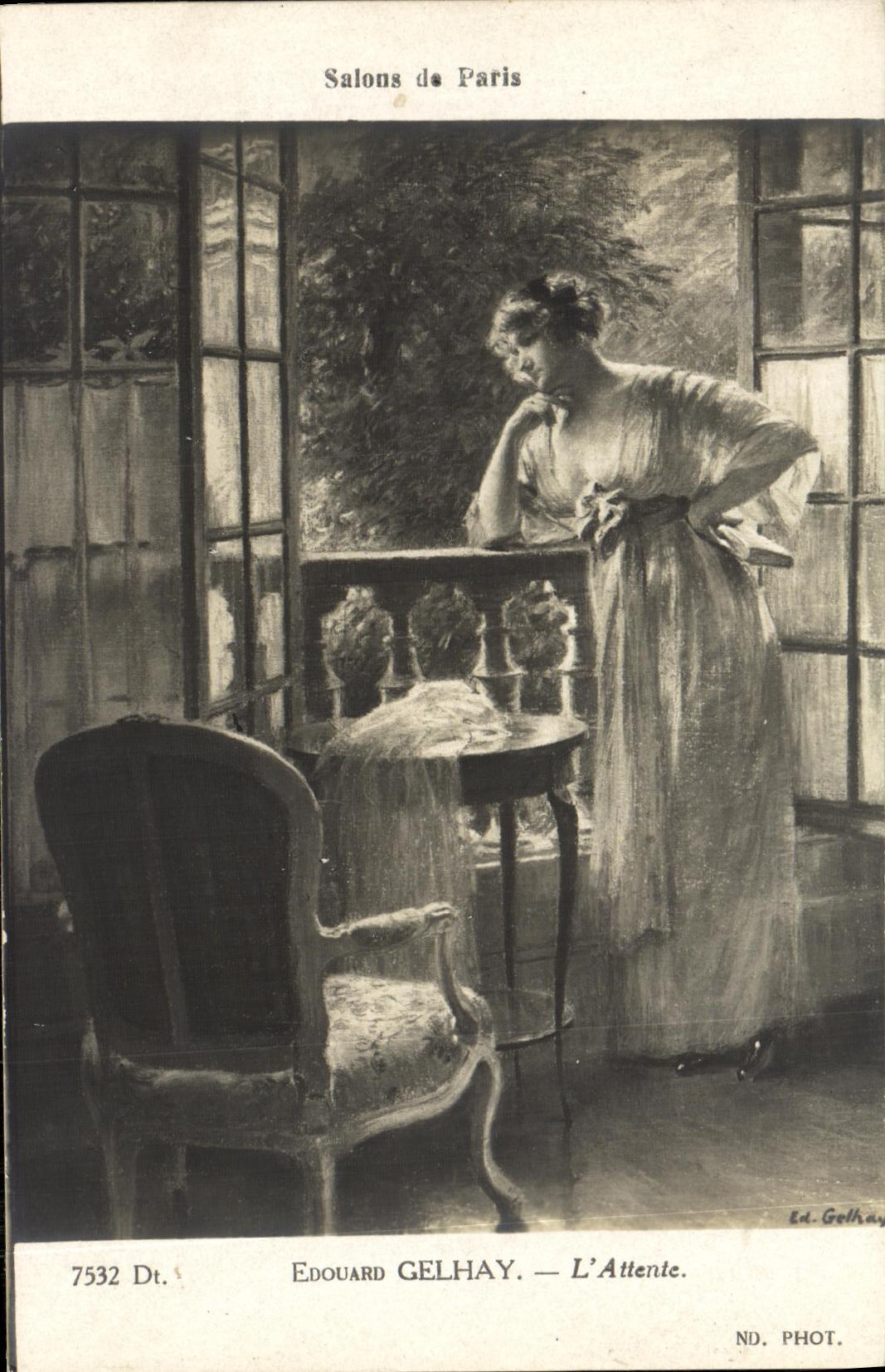 Edouard Gelhay — L'Attente — Salons de Paris, n° 7532 Dt.