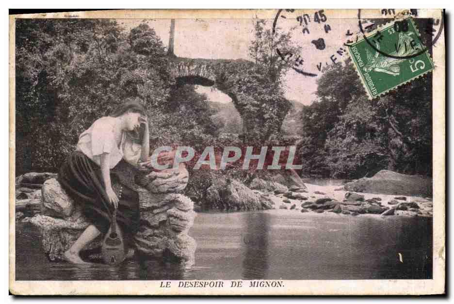 CPA Fantaisie Femme Le desespoir de Mignon