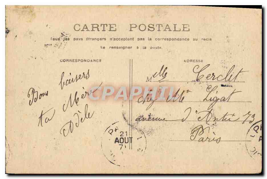 CPA Fantaisie Femme Le desespoir de Mignon — Verso