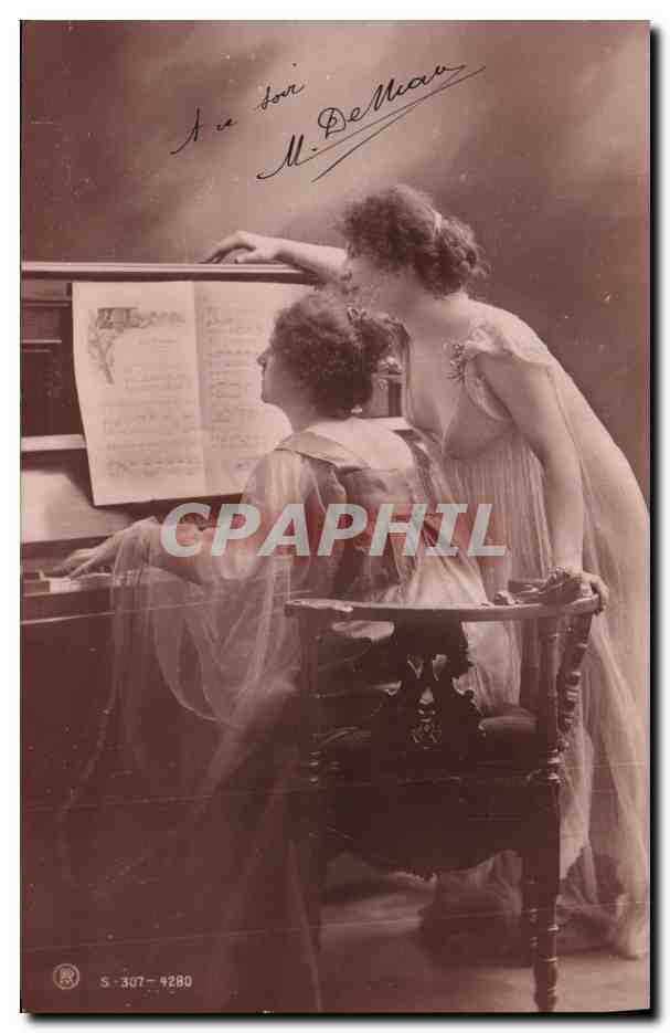 Deux femmes au piano — scène de musique — éditeur S. 307-4280