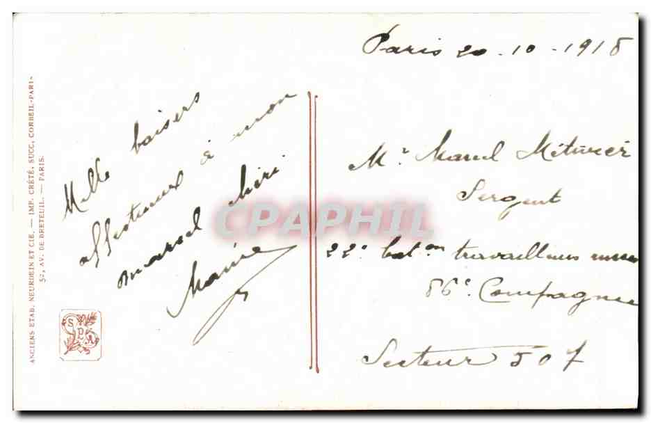 CPA Fantaisie Femme Salons de Paris Louis Belle Resignation  — Verso