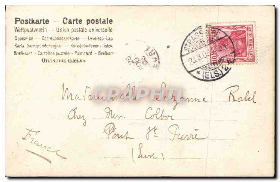 CPA Fantaisie Femme Alsace Folklore — Rückseite
