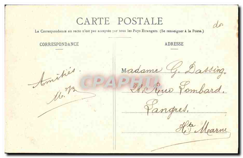 CPA Fantaisie Femme Le courrier de Madame — Verso