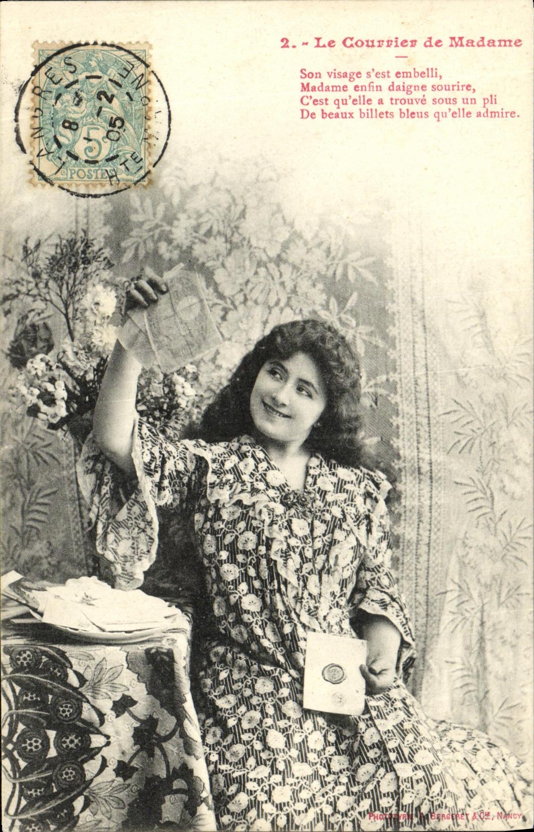 La Dame et le Courrier — Série de poèmes — Photographie H. Berret, Nancy