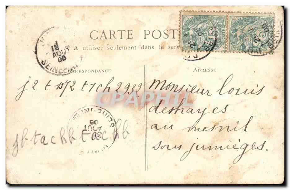 CPA Fantaisie Femme La lettre — Verso
