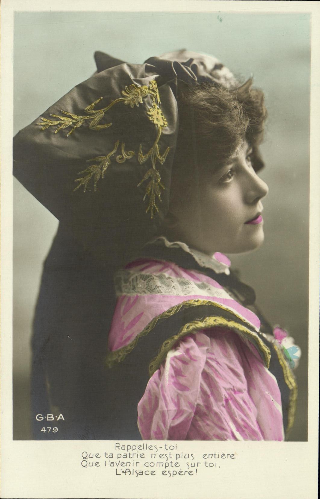Junge Frau im elsässischen Kleid — G.B.A. n° 479