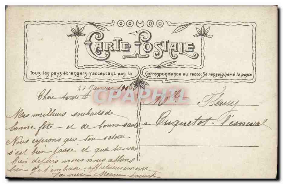 CPA Fantaisie Femme Boite aux lettres — Verso