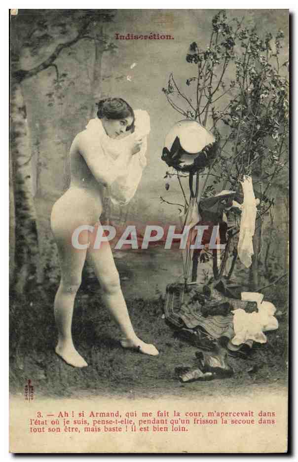 Indiscrétion — scène de nature morte avec femme nue — éditeur non identifié, n° de série 3