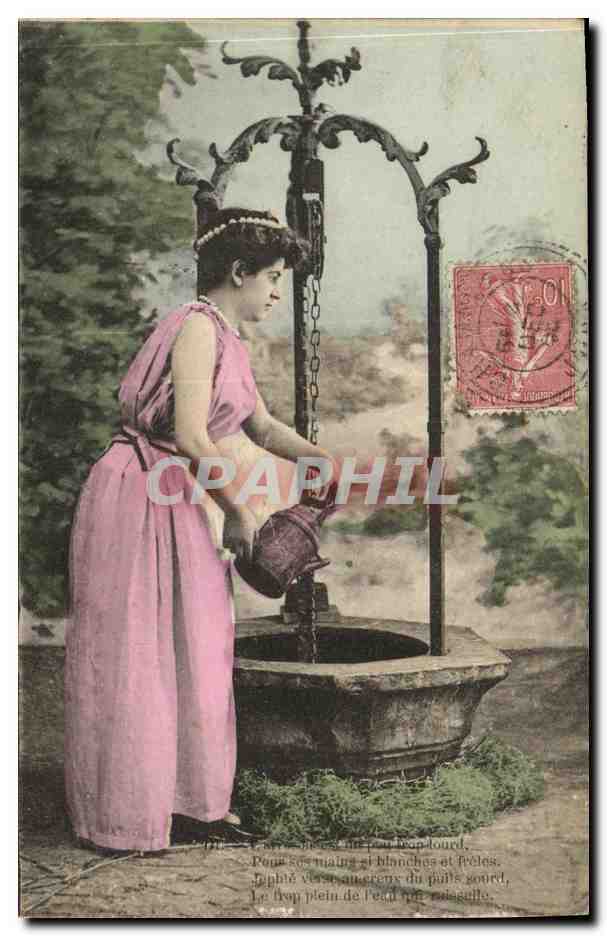 CPA Fantaisie Femme Le puits