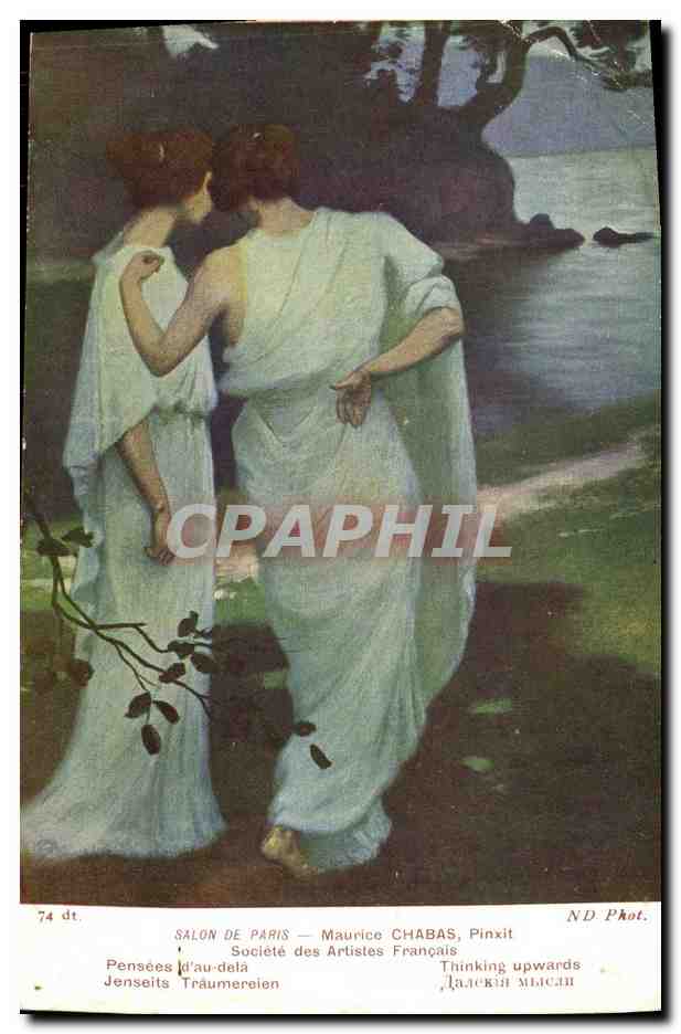 CPA Fantaisie Femme Salon de Paris Maurice Chabas Pensees d au dela
