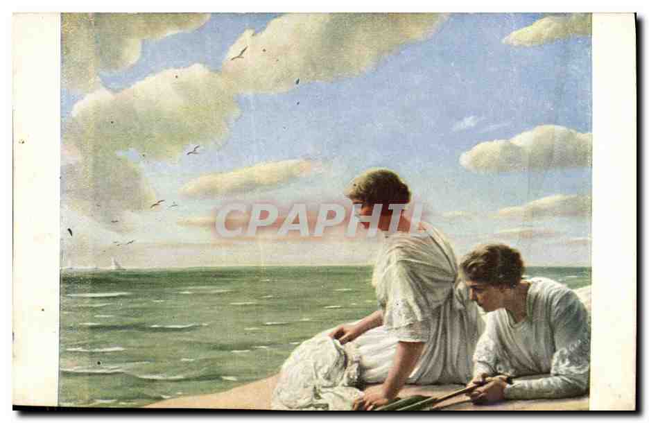 CPA Fantaisie Femme Lempoels Les mouettes