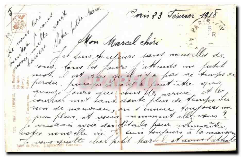 CPA Fantaisie Femme Lempoels Les mouettes — Verso