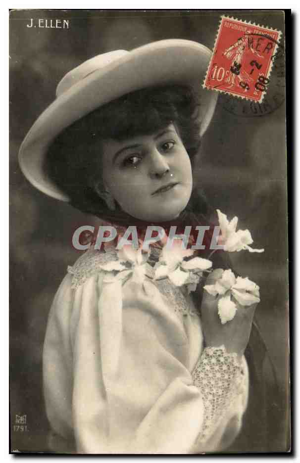 Jeune femme en chapeau — J. ELLEN — Éditeur J. ELLEN, n° 1791