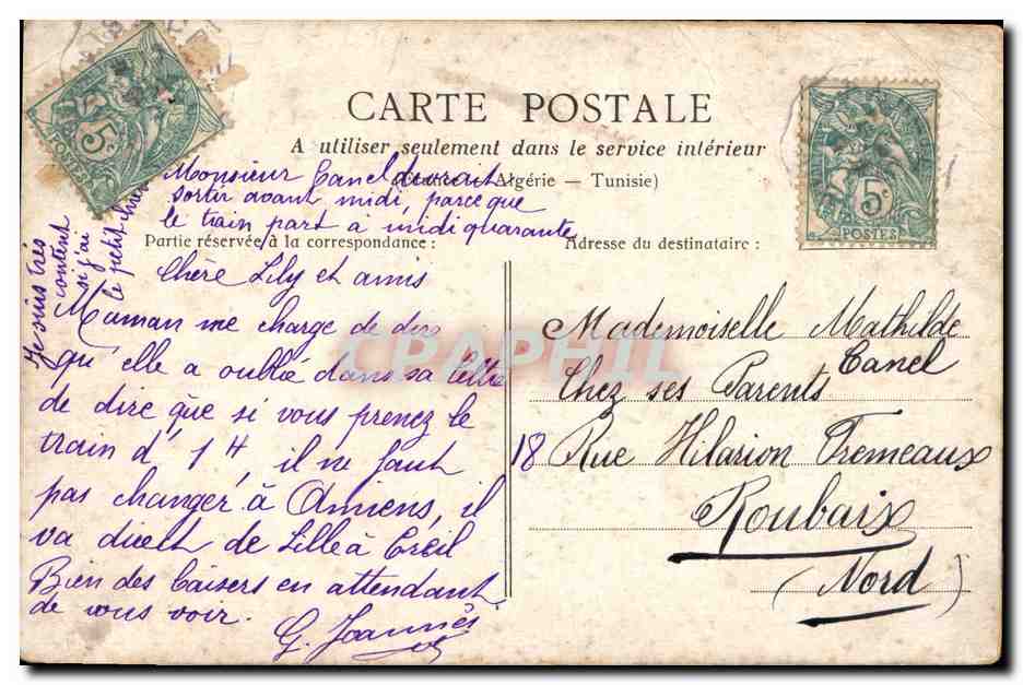 CPA Fantaisie Femme Espoir — Verso