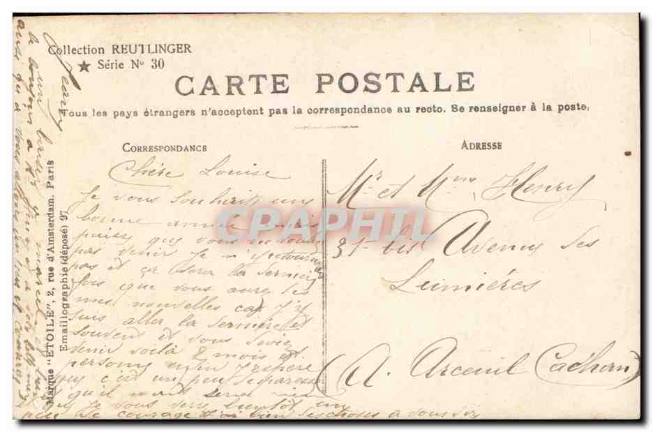 CPA Fantaisie Femme Berthe de Flotow — Verso