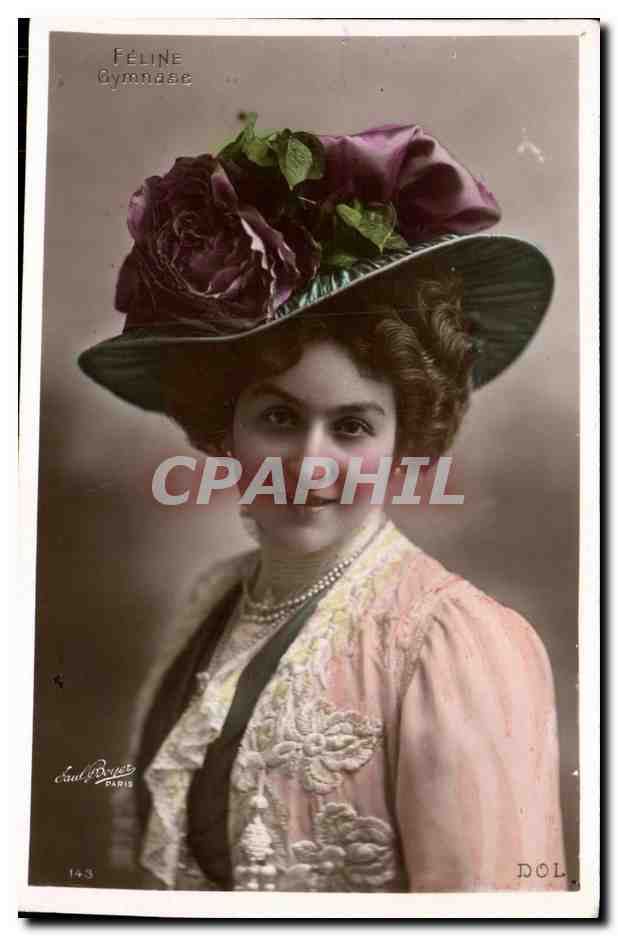 CPA Fantaisie Femme Feline Gymnase Paris 