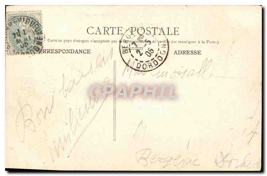 CPA Fantaisie Femme Cora Laparcerie  — Rückseite