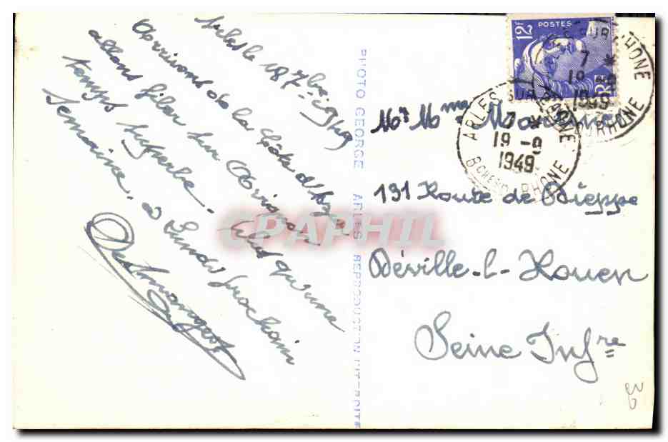Portrait d'une femme — éditeur PHOTO GEORGE, n° 16 — Arles, France — Verso