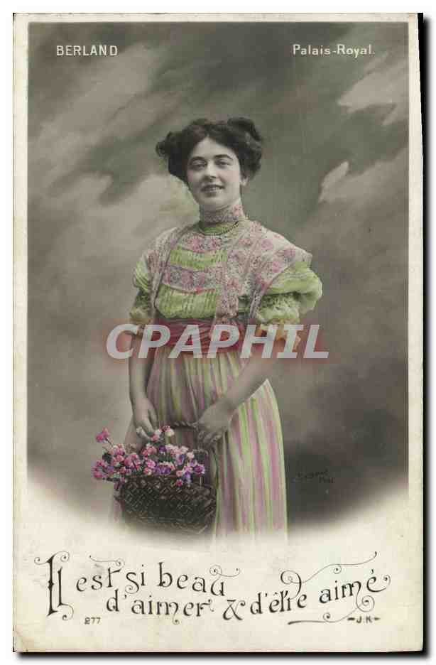 Femme tenant un panier de fleurs — Berland, Palais-Royal — n° 877