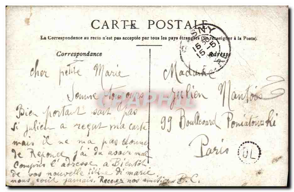 CPA Fantaisie Femme Albert Auvray Agriculteur Gasny  — Rückseite