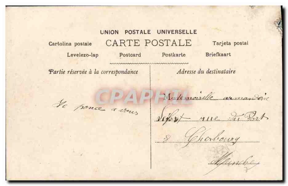 Jeune femme tenant un vase — scène de jardin — éditeur Walery, Paris, n° 5078 — Verso
