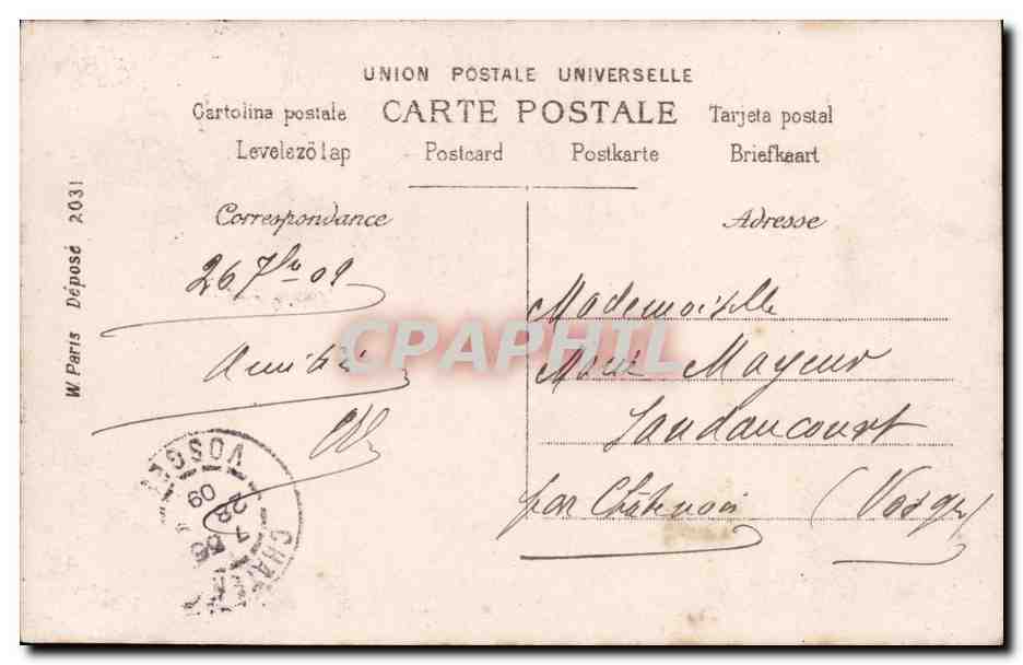Olympia — Portrait de la chanteuse — Walery, Paris, n°2031 — Verso