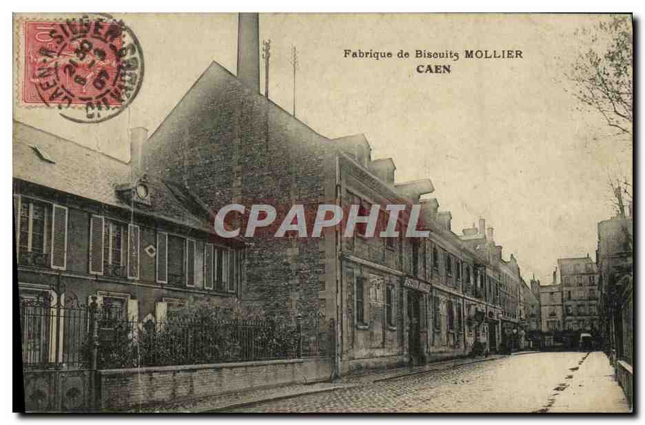 CPA Caen Fabrique de Biscuits Mollier