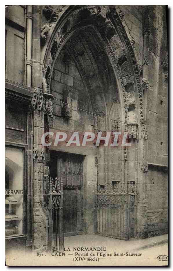 CPA Caen Portail de L Eglise Saint Sauveur