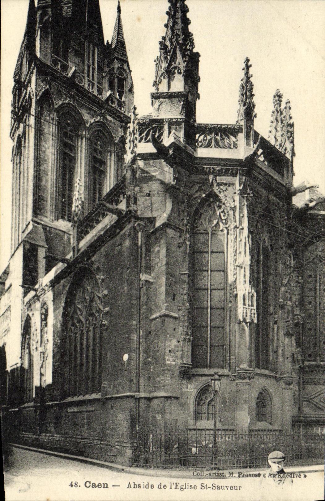 CPA Caen Abside de L Eglise St Sauveur