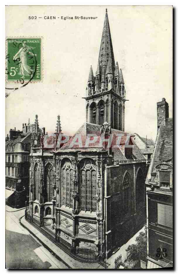 CPA Caen L Eglise St Sauveur