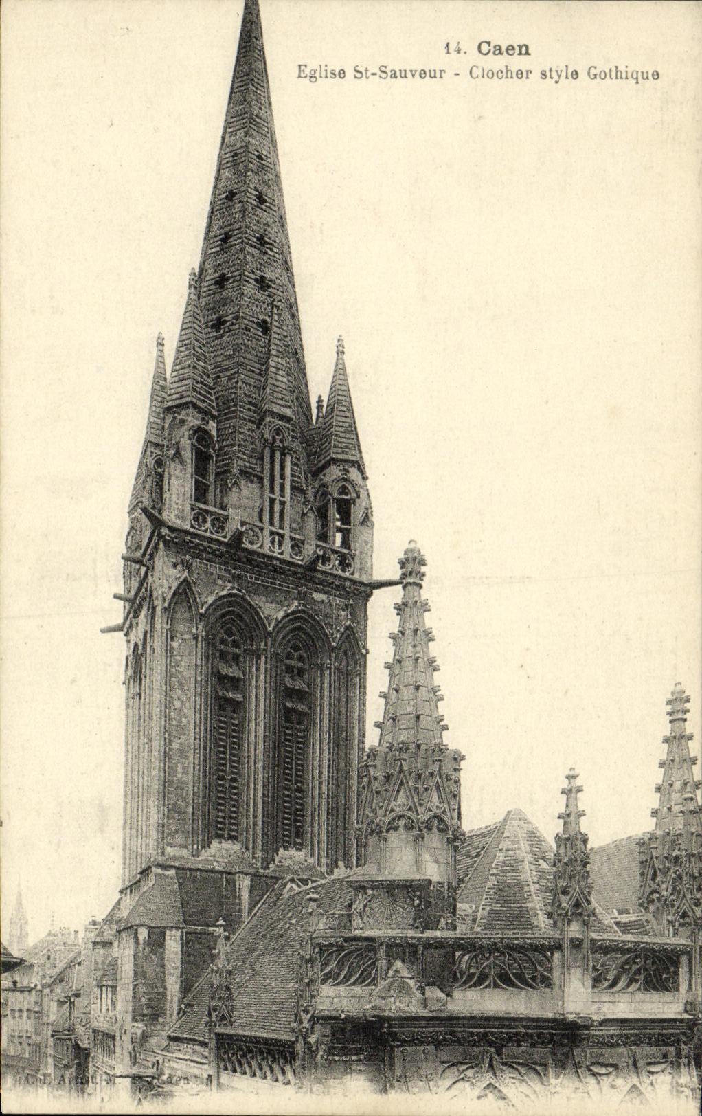 Église St-Sauveur - Clocher style Gothique — Caen