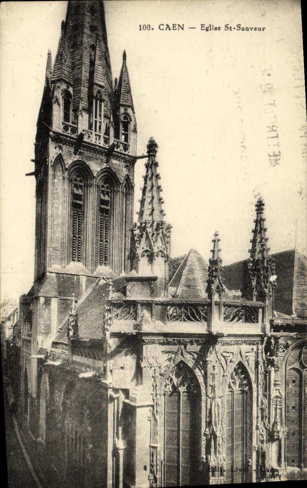 CPA Caen L Eglise St Sauveur