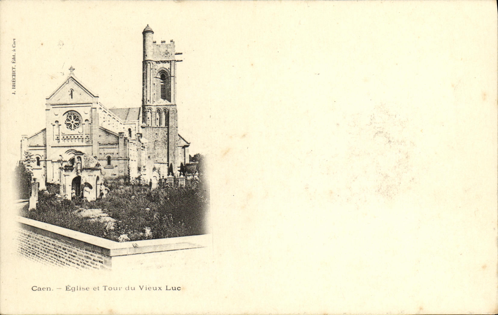 CPA Caen Eglise et Tour du Vieux Luc