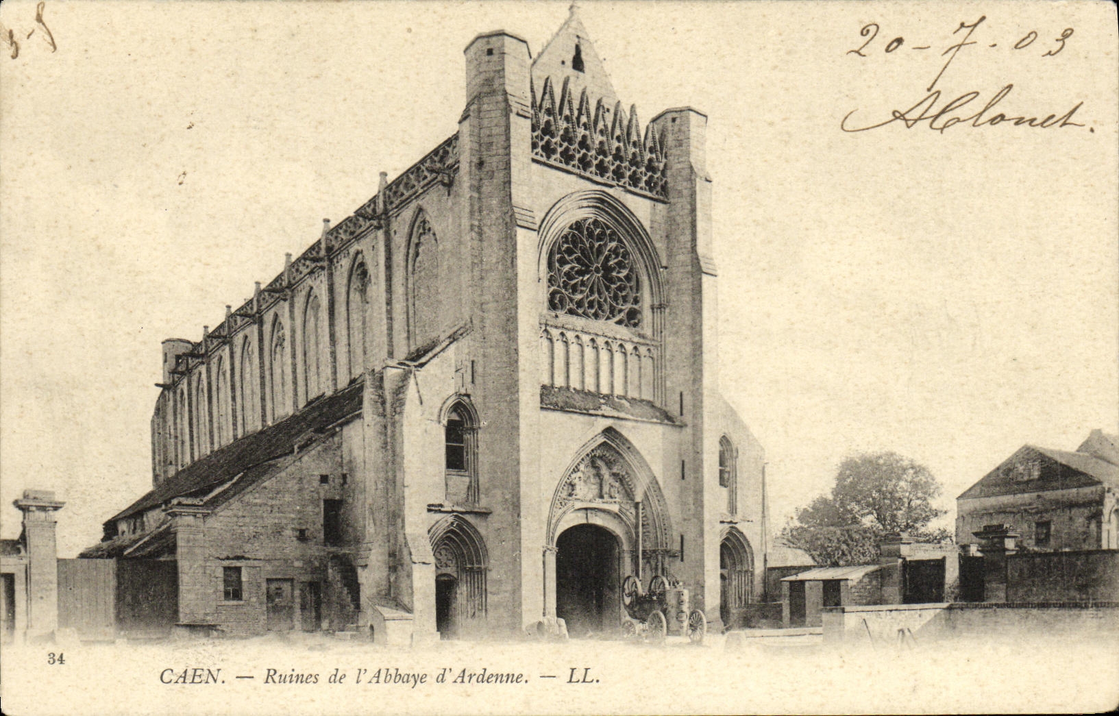 CAEN — Ruines de l'Abbaye d'Ardenne — LL. n°34