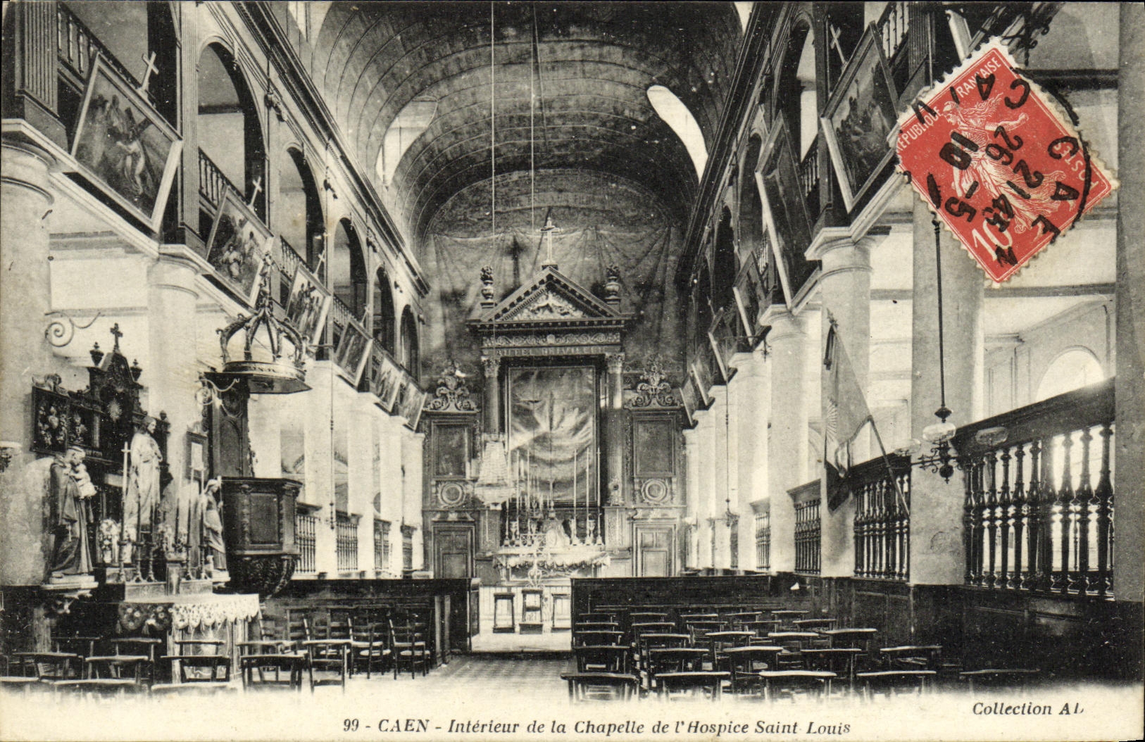 CPA Caen Interieur de la Chapelle de L Hospice Saint Louis