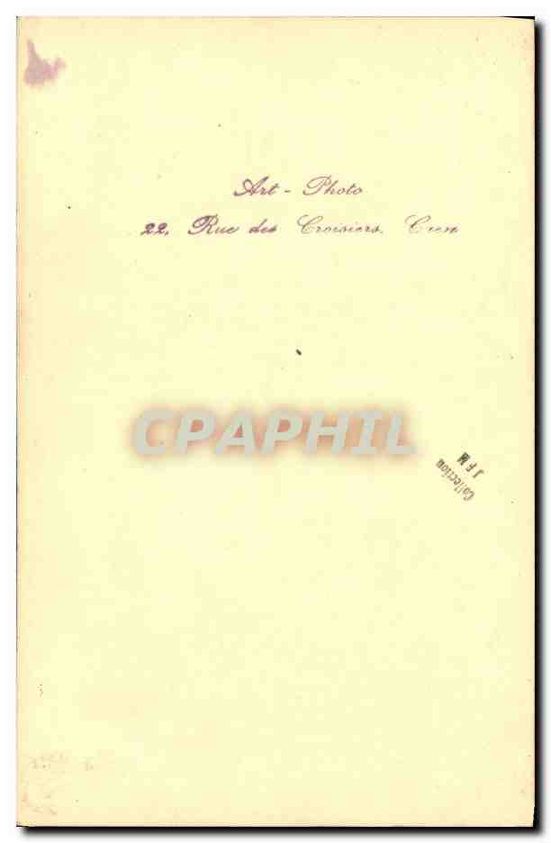 CARTE PHOTO Caen  — Verso