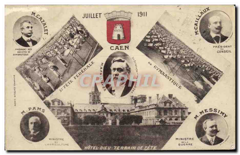 37e Fête Fédérale de Gymnastique à Caen — Juillet 1911 — Édition Bonnind, Caen