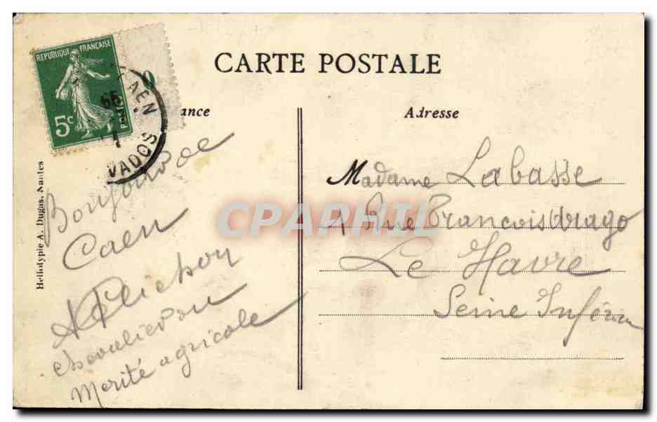 37e Fête Fédérale de Gymnastique à Caen — Juillet 1911 — Édition Bonnind, Caen — Verso