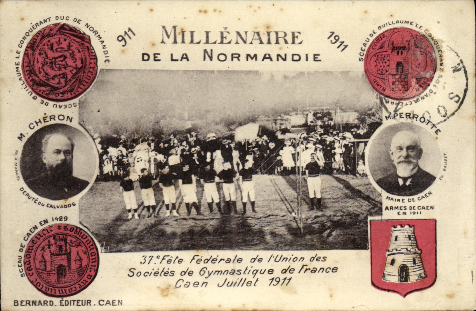 Fête Fédérale de l'Union des Sociétés de Gymnastique de France — Caen — Millénaires de la Normandie 1911