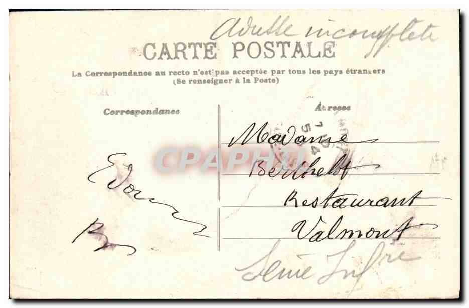 CPA Caen La Gare de L Ouest Caleche — Verso