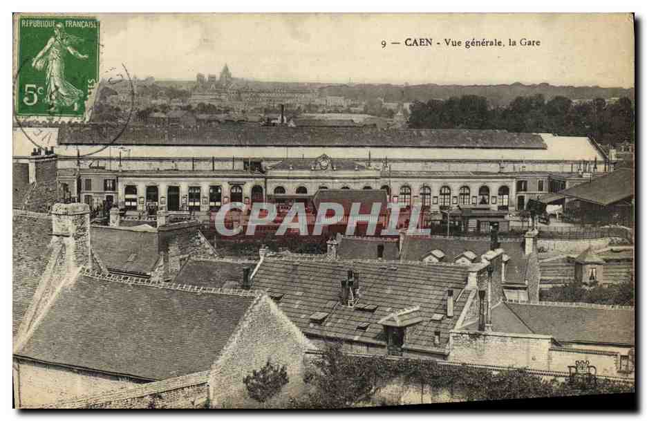 Caen — Vue générale, la Gare — Éditeur non identifié, n° de série 9