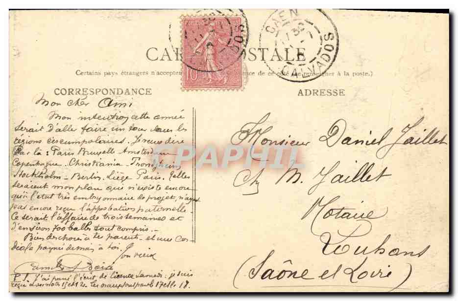 La Gare des Tramways du Calvados — Calvados — éditeur J. Detrau, n° 17 — Reverso