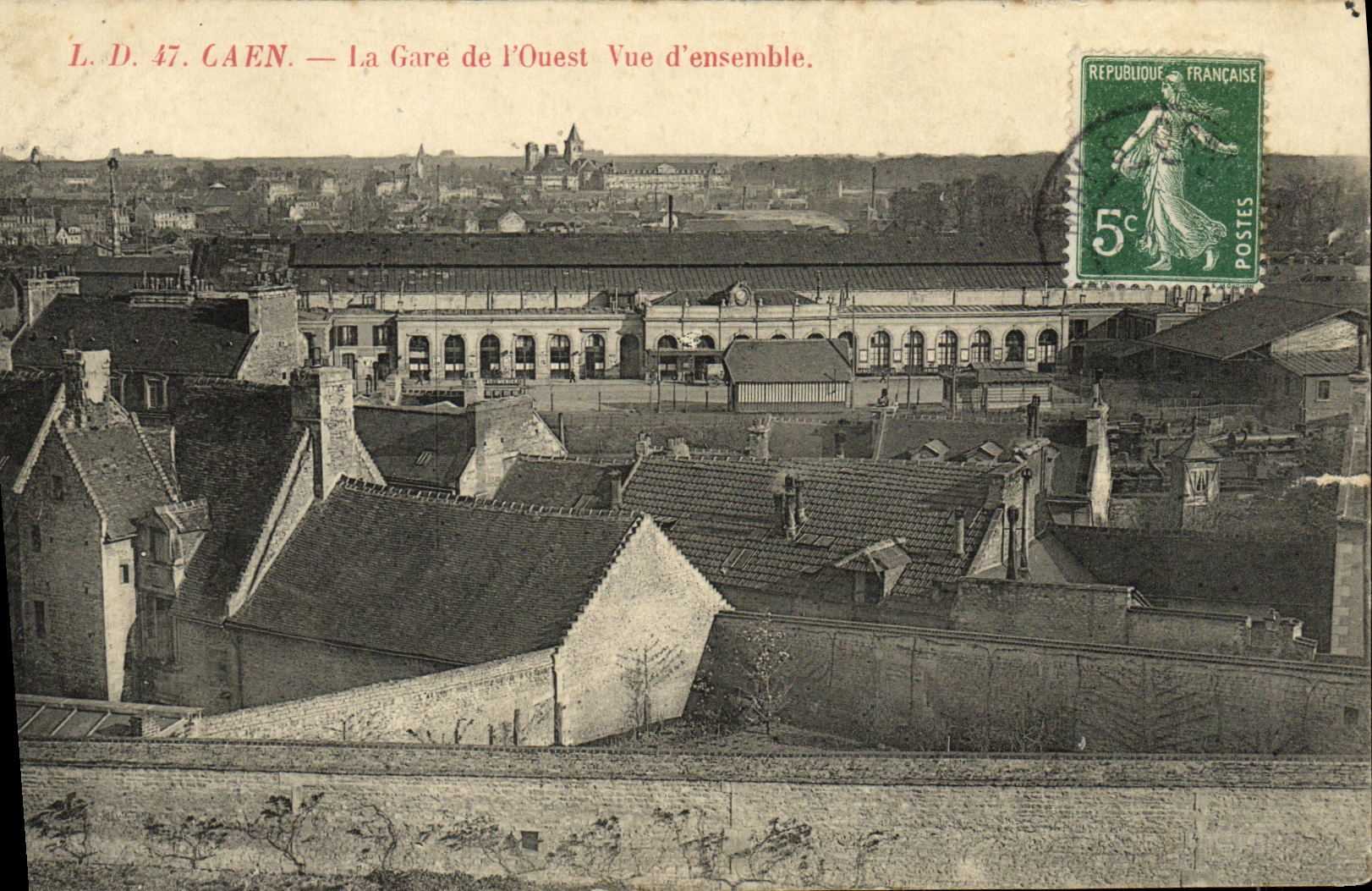 CPA Caen Gare de L Ouest Vue D Ensemble