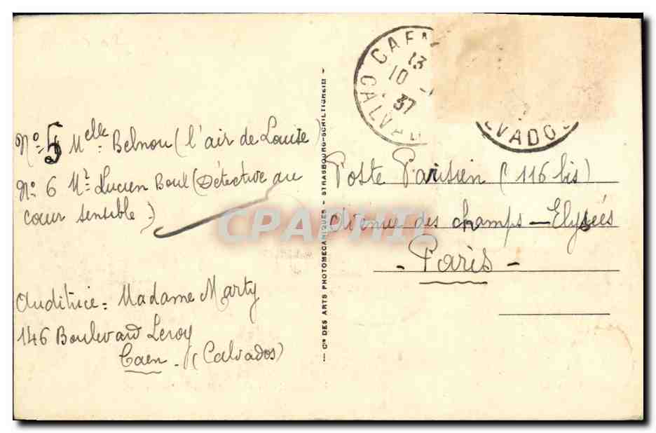 CPA Caen Entree de la Gare Facade — Verso